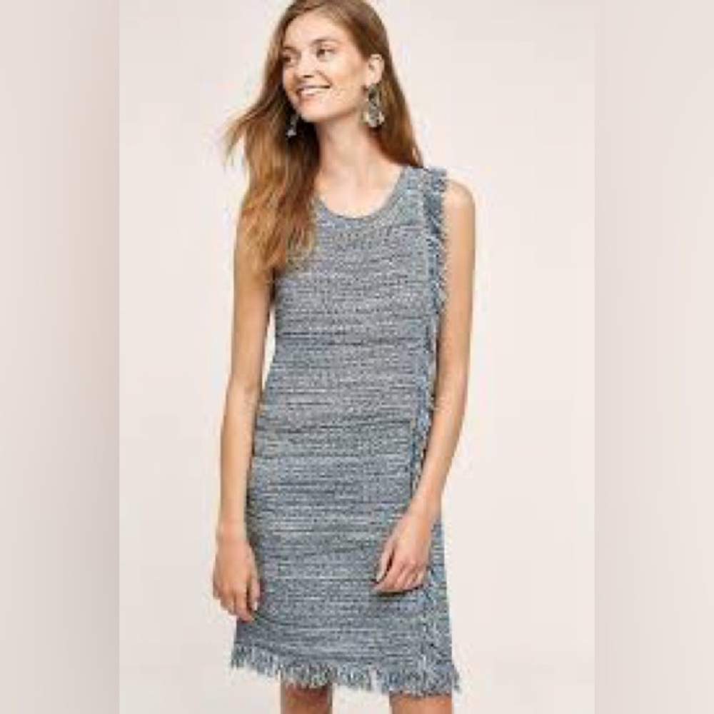 HOLDING HORSES Blue Textured Mini Dress - Picture 3 of 7